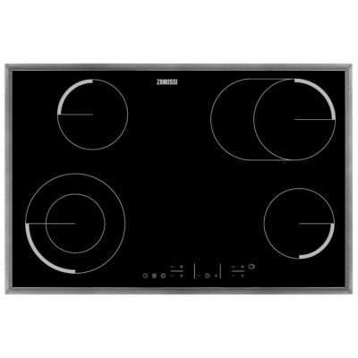 Zanussi ZEV8646XBA 80cm 4 Zone Touch Control Induction Hob in Black with Stainless Steel Frame Zanussi ZEV8646XBA 80cm 4 Zone Touch Control Induction Hob in Black with Stainless Steel Frame